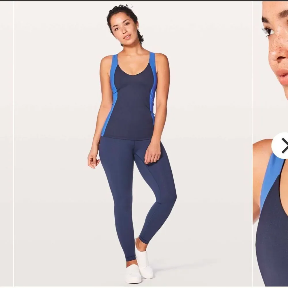 Lululemon long breath 2-in-1  midnight navy/ Moroccan Blue